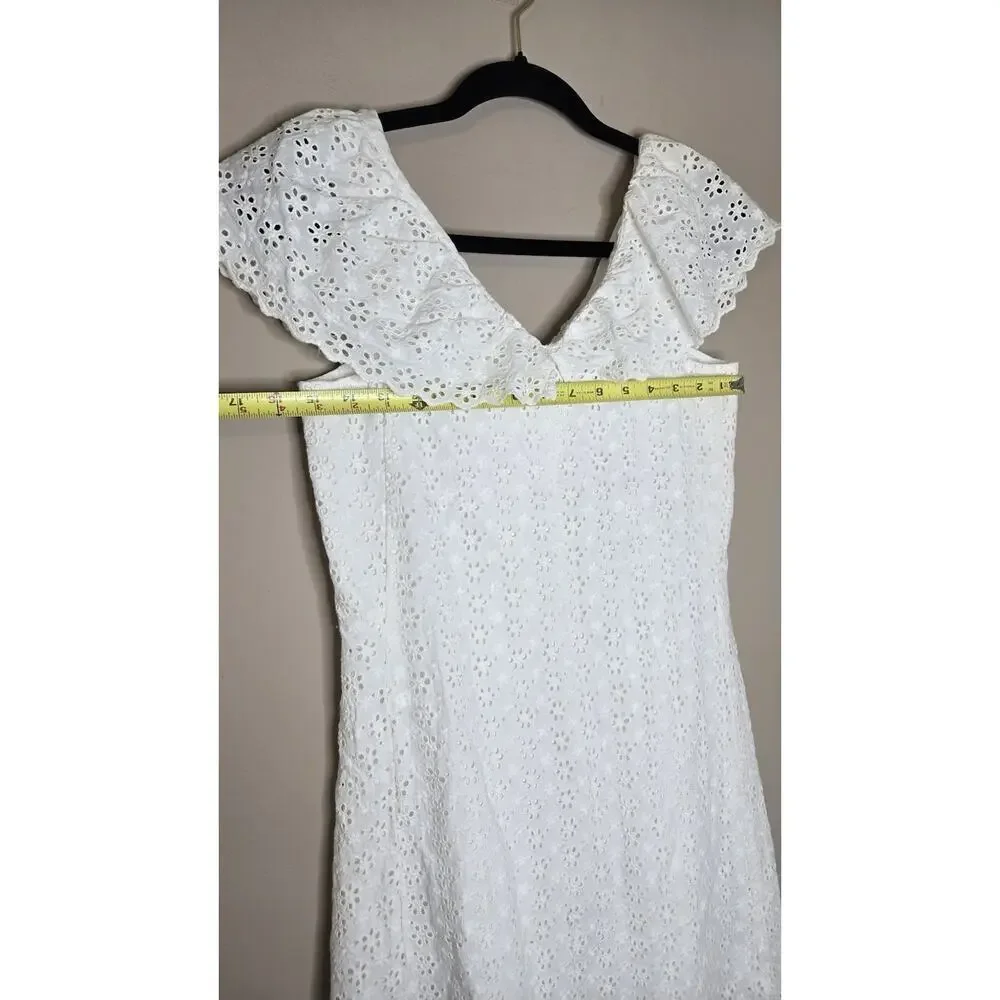 NWT Womens Hatley Eyelet Lace Shift Sundress White Size XS Knee Length MSRP $99 - Picture 6 of 10